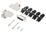 Conector D-Sub 15-Pin Mamă Unghi 45&deg; Terminal Șurub Cablu