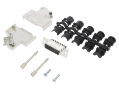 Conector D-Sub 15-Pin Mamă Unghi 45&deg; Terminal Șurub Cablu