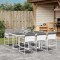 vidaXL Set mobilier de grădină, 7 piese, cu perne, alb, textilenă 3295089