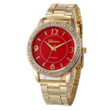 GENEVA Ceas dama Quartz, Geneva, Auriu cu Rosu