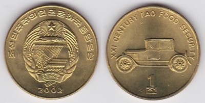 Corea de Nord 1 chon 2002 FAO UNC Automobil foto