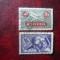 2 Timbre Elvetia 1923 Aviatie stampilate : 40c violet colt rotunjit si 50c pliu