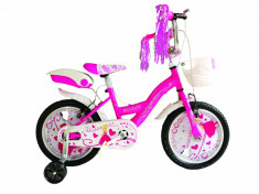 Bicicleta Copii Vision Princesse Culoare Roz Roata 16&amp;quot; otelPB Cod:201616000008 foto