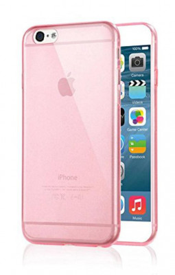 Husa Telefon Silicon Apple iPhone 6+ 6s+ Clear Pink Ultra Thin foto