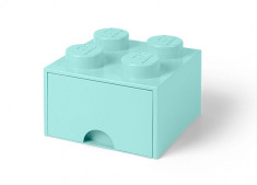 Cutie depozitare LEGO 2x2 cu sertar, aqua (40051742) foto