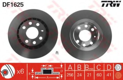 Disc frana OPEL ASTRA F Combi (51, 52) (1991 - 1998) TRW DF1625 foto