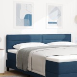 VidaXL Tăblie de pat design linii, albastru, 180 cm, textil