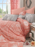 Lenjerie de pat pentru o persoana (FR), Madam Lili - Orange, Pearl Home, Bumbac Ranforce