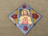 Icoana vintage prima jumatate a sec XX Iisus Hristos cu Preasfanta inima !