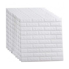 Set 10 x Tapet 3D adeziv caramizi albe, 77x70 cm