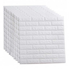 Set 10 x Tapet 3D adeziv caramizi albe, 77x70 cm