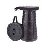 Scaun rotund telescopic, MAKS, extensibil, retractabil, pliant, portabil, pentru outdoor, camping, pescuit, negru