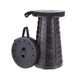 Scaun rotund telescopic, MAKS, extensibil, retractabil, pliant, portabil, pentru outdoor, camping, pescuit, negru