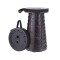 Scaun rotund telescopic, MAKS, extensibil, retractabil, pliant, portabil, pentru outdoor, camping, pescuit, negru