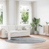 Gossi covor shaggy cu gradini inalte gri argintiu 240x240cm poliester