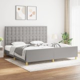 VidaXL Cadru de pat fără saltea, gri deschis, 200x200 cm, textil