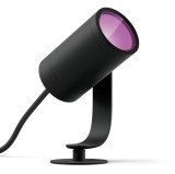 Proiector LED RGB inteligent Philips Hue Lily 1741530P7, 8 W, 600 lm, lumina calda / rece / multicolora, dimabil, IP65, negru