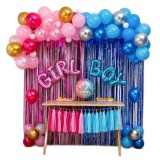 Set Baloane &amp; Decoratiuni Petrecere Baiat/Fata, Ropet: Folie Boy, Girl, Perdea Beteala, Ghirlanda Baloane, Accesorii Incluse