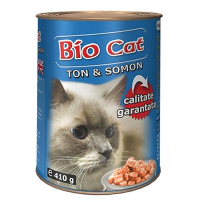 HRANA UMEDA PENTRU PISICI BIO CAT SOMON TON 410GR (24BUC BAX) foto