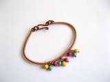 Bratara femei pietre semipretioare howlite si sarma cupru 21240