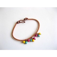 Bratara femei pietre semipretioare howlite si sarma cupru 21240