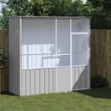 Colivie Pasari vidaXL Gri, Otel Galvanizat, 215x78x200cm, Spatioasa, Voliera Exterior/Interior, Sigura