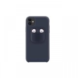 Husa iPhone 11 Lemontti Liquid Silicone with Apple AirPods Case Dark Blue
