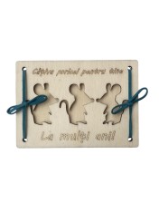 Felicitare din lemn gravata