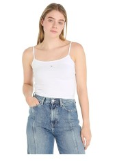 Crop top pentru femei Tommy Jeans Tjw Crp Essential Strap Top DW0DW17381, alb, L - OUTLET