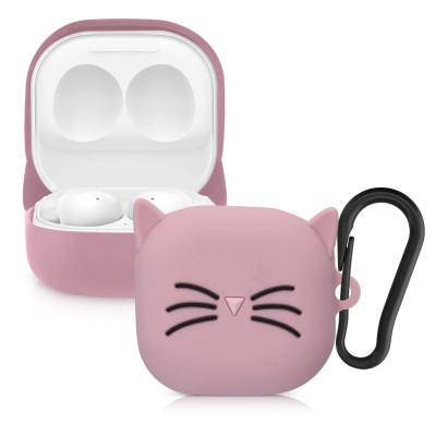 Husa pentru casti Samsung Galaxy Buds 2/Galaxy Buds Live, Kwmobile, Roz, Silicon, 57055.02 foto