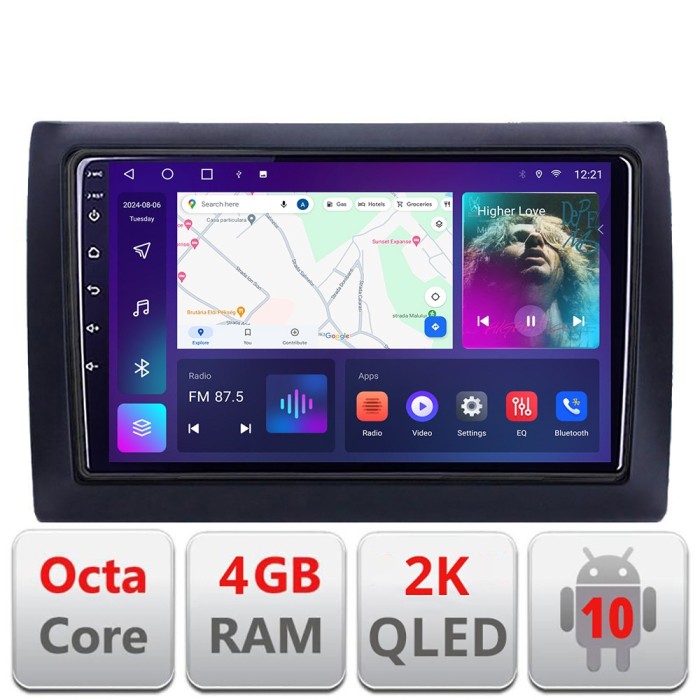 Navigatie Fiat Stilo C-STILO Android Octa Core Ecran 2K QLED GPS 4G 4+32GB 360 KIT-stilo+EDT-E409-2K CarStore Technology