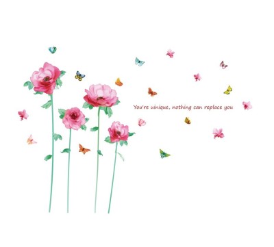 Sticker decorativ, Flori roz, 202 cm, 805STK foto