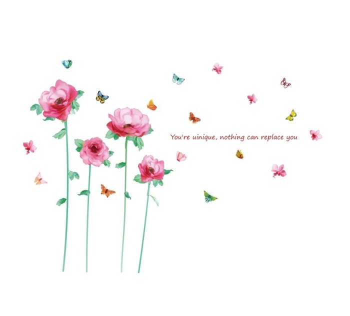 Sticker decorativ, Flori roz, 202 cm, 805STK