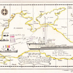 AMS# - HARTA NAVIGATIE desenata manual pentru cadou