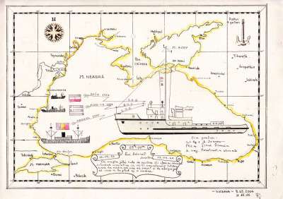 AMS# - HARTA NAVIGATIE desenata manual pentru cadou foto