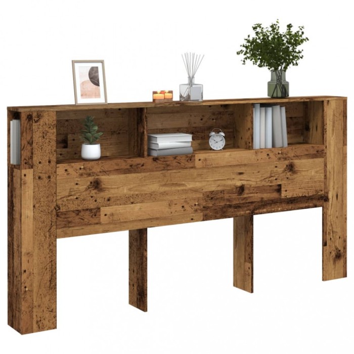 Gossi tablie pat cu dulap lemn vechi 200x18,5x102,5 cm lemn prelucrat