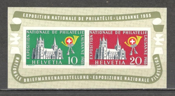 Elvetia.1955 Expozitia filatelica NATIONALA-Bl. SH.30