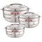 Set 3 Caserole Termice din Inox, 3L + 5L + 7,5L, LOTUS