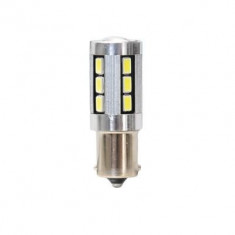 Set 2 becuri auto cu Led Vecta BA15S 12V-24V, Canbus, 18 leduri 5730 SMD Kft Auto