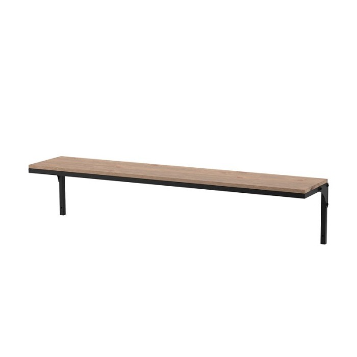 Etajera lemn masiv, 101 x 21 x 20 cm, suporta maxim 15 kg, maro