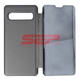 Husa Clear View Mirror Samsung Galaxy S10 5G, Neagra, Protectie Completa