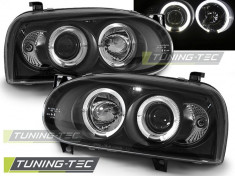 Faruri compatibile cu VW GOLF 3 09.91-08.97 ANGEL EYES Negru foto