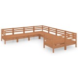 Set mobilier de gradina, 8 piese, maro miere, lemn masiv de pin