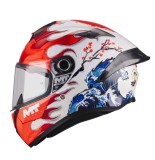 Casca integrala MT Targo S Yamanaka A5 alb/rosu lucios - omologare noua ECE 22.06 - tip viziera: MT-V-14 - Alb/rosu lucios, XS (53/54cm)