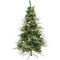 Brad de craciun artificial, decorat cu conuri pin rosii, inaltime 150 cm, suport metalic inclus, 323 ramuri, verde
