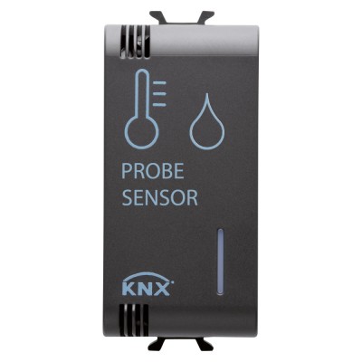 Senzor temperatura si umiditate 1M Knx Easy Gewiss Chorus negru GW12762H foto