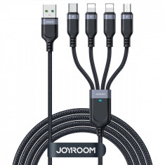 USB 4in1 USB-A - USB-C/2x cablu Lightning 1,2 m S-1T4018A18 negru Joyroom