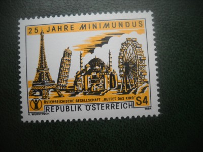 HOPCT TIMBRE MNH 739 MINIMUNDUS 25 ANI 1984 -1 VAL AUSTRIA foto