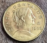 C50 - Moneda foarte veche - Mexic - 5 centavos - 1968