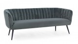 Cumpara ieftin Canapea 3 locuri picioare fier negru tapitata cu catifea gri Avril 178 cm x 71 cm x 69 h x 43 h1 x 66 h2